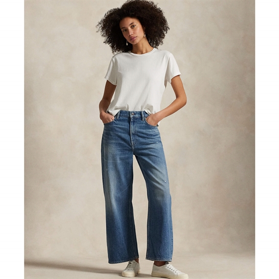 Polo Ralph Lauren High Rise Wide Leg Crop Jeans, Maceen Wash